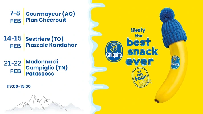 Le banane Chiquita arrivano sulle piste da sci