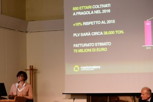 Carmela Suriano durante l'ultima edizione de "Protagonisti dell'Ortofrutta Italiana" a Matera